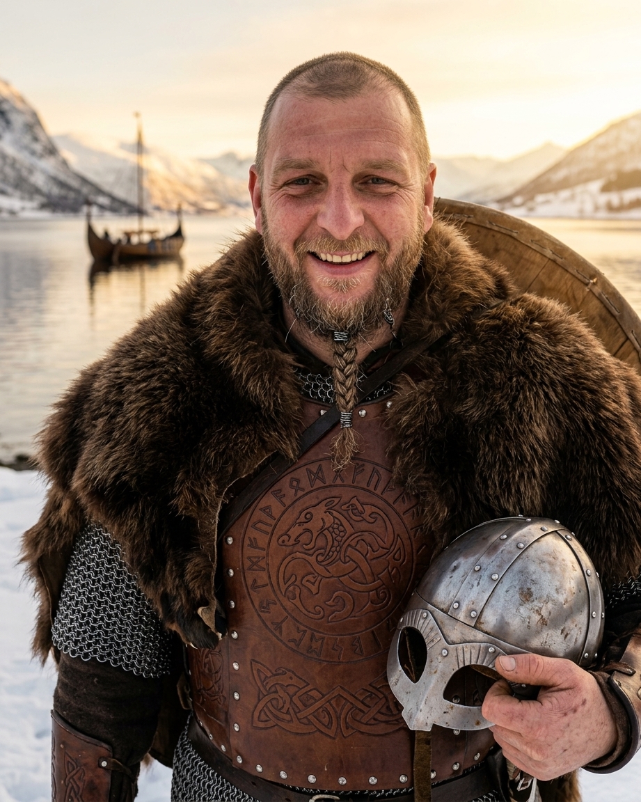 Vikingský bojovník - AI portrét Ján Mika
