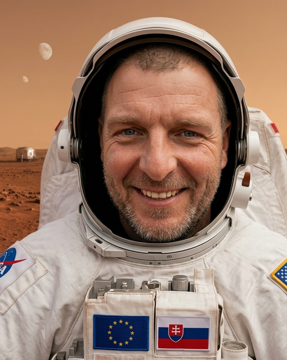 Astronaut na Marse - AI portrét Ján Mika