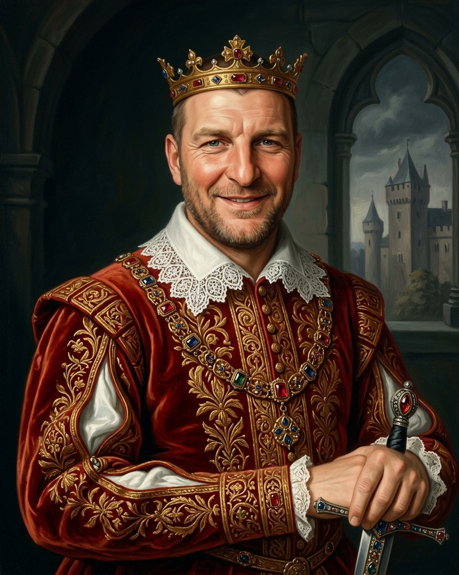 Renesančný kráľ - AI portrét Ján Mika